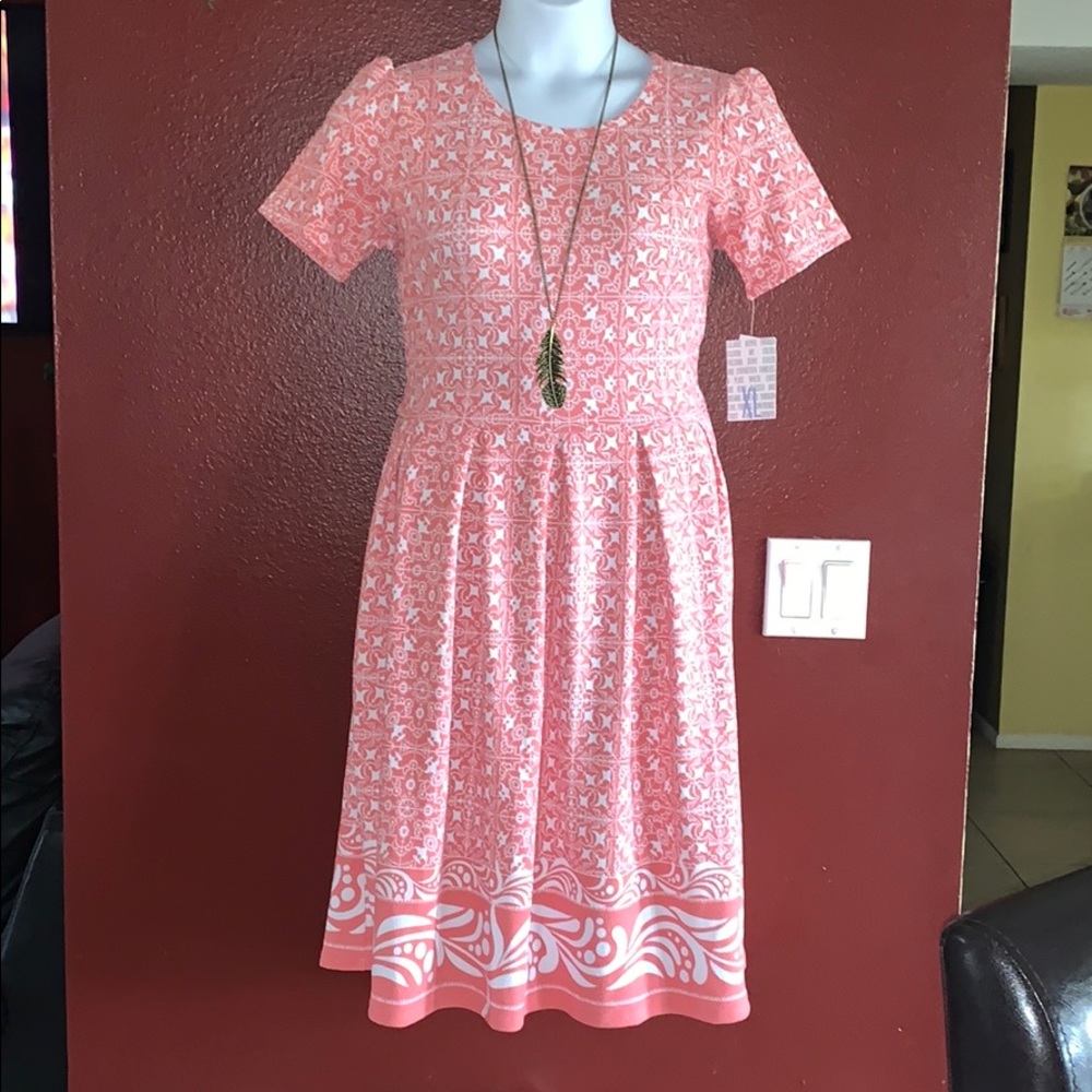 LuLaRoe Peach/Coral Skater Dress 👗 NWTs